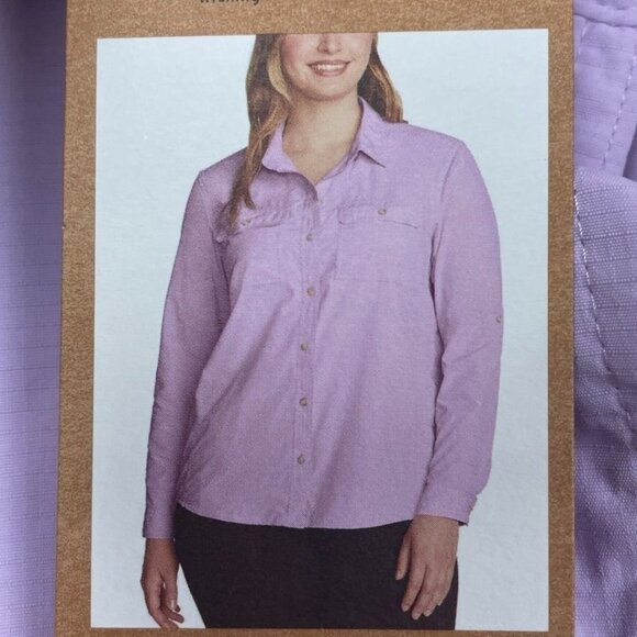 Eddie Bauer Womens Mountain Ripstop Long-Sleeve Shirt L Purple d0562 - Picture 1 of 11